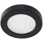 A circular black light with a white lens, suitable for various lighting needs.